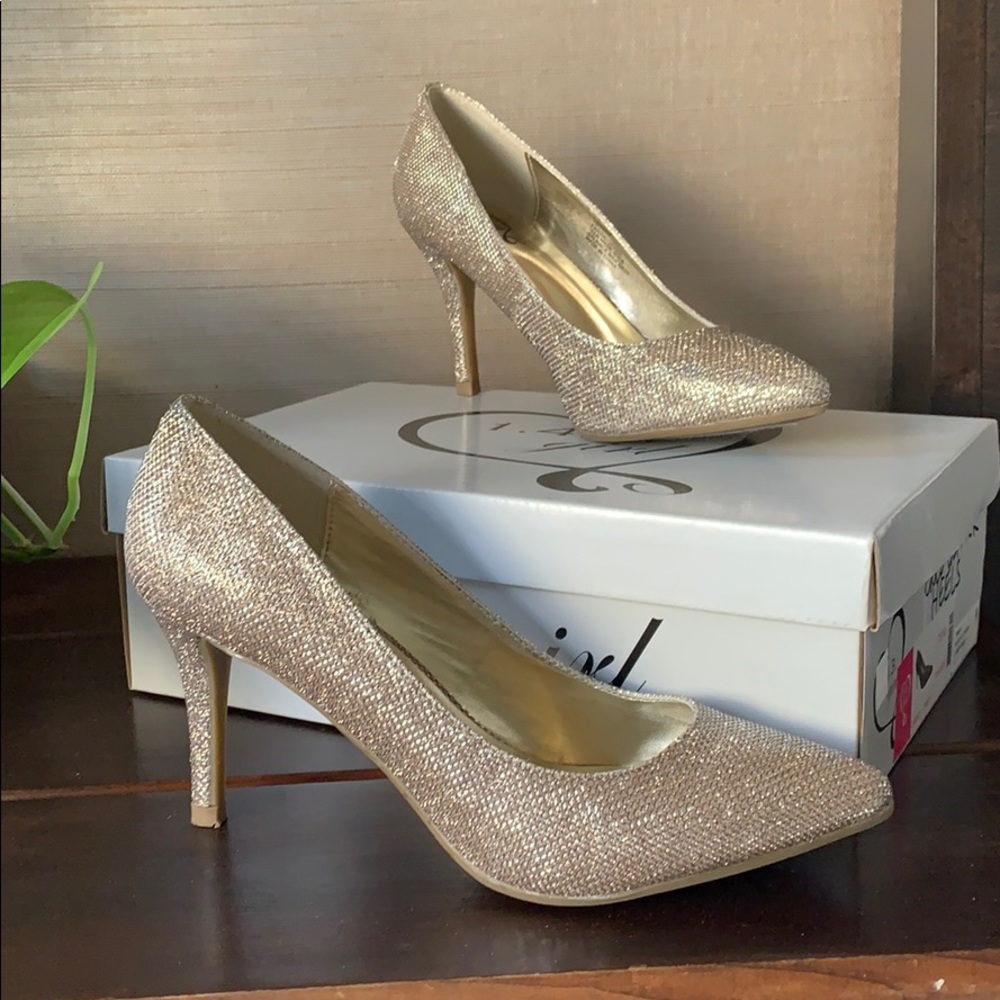 Gold Glitter Heels